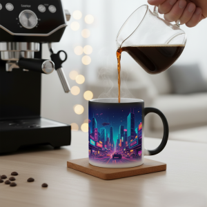 Custom Printed Mug – City Neon Design